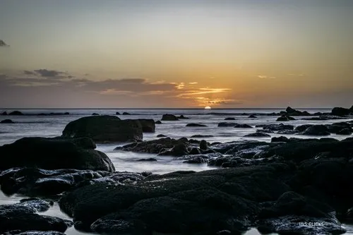 Sunset ending at Flic en Flac