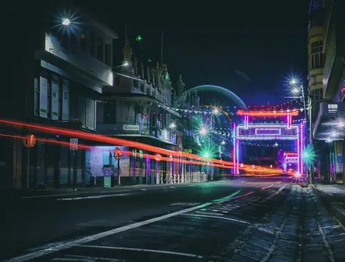 China Town Entrance Late night