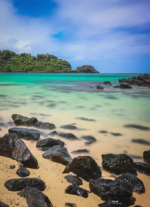Long exposure of rocky Maconde beach
