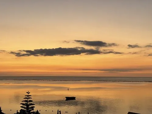Golden hour after sunset of Flic en Flac