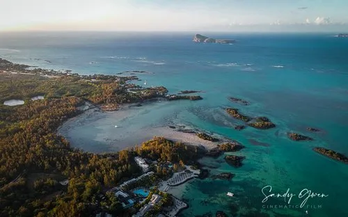 Coin de mire aerial view from north of Mauritius
